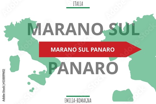 Marano sul Panaro: Illustration mit dem Namen der italienischen Stadt Marano sul Panaro photo