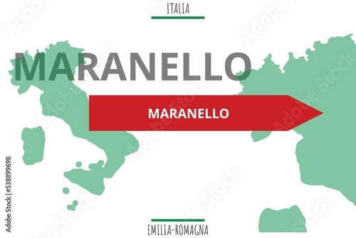 Maranello: Illustration mit dem Namen der italienischen Stadt Maranello photo