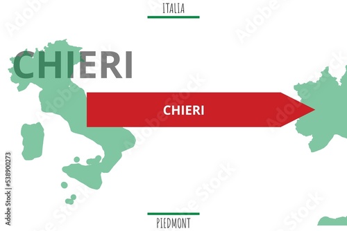Foto Chieri: Illustration mit dem Namen der italienischen Stadt Chieri