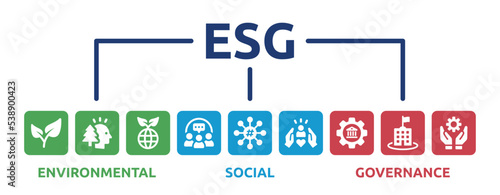 ESG for Environmental Social Governance vector icon illustration.