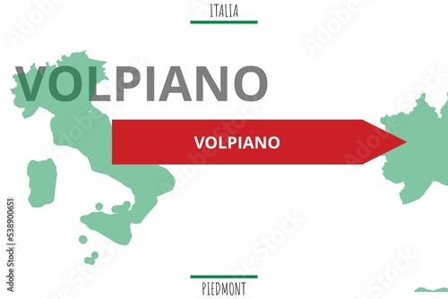 Volpiano: Illustration mit dem Namen der italienischen Stadt Volpiano photo