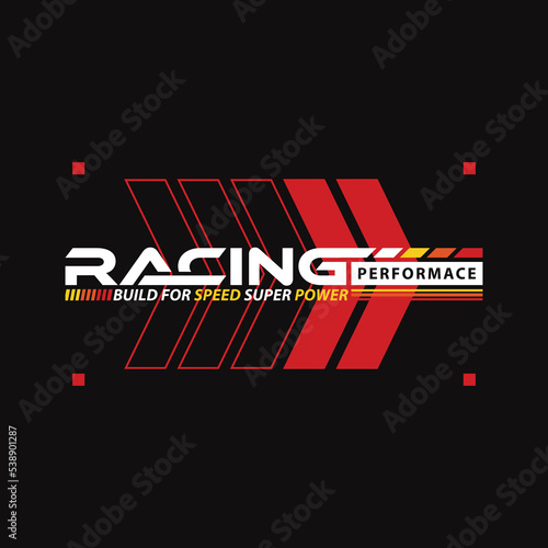 Illustration racing logo. Vector graphics for prints, t-shirts and other uses. 