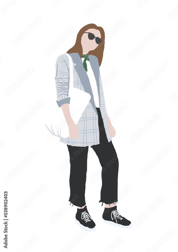 Obraz premium woman cartoon fashion illustration