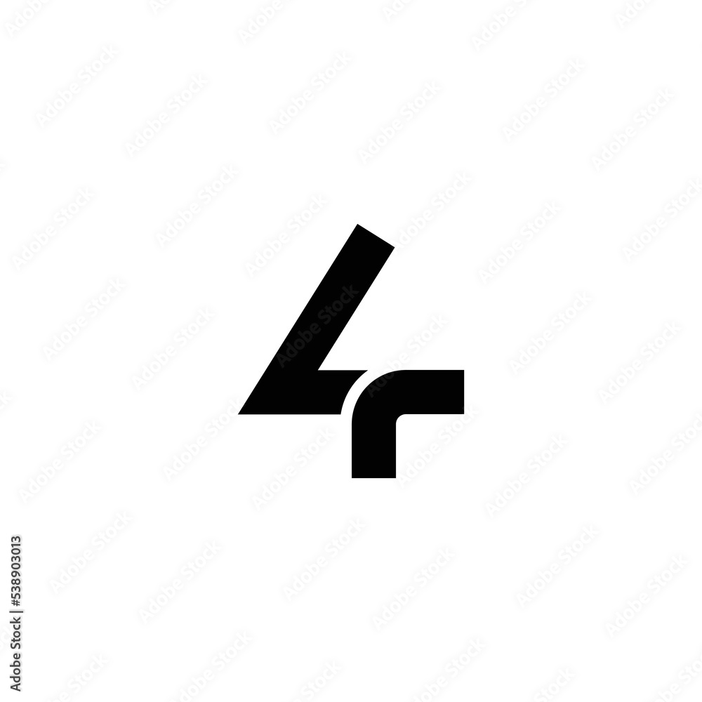 Number 4 vector logo design Number 4 vector logo design