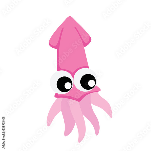 Squid Underwater Animal Illustration Vector Clipart