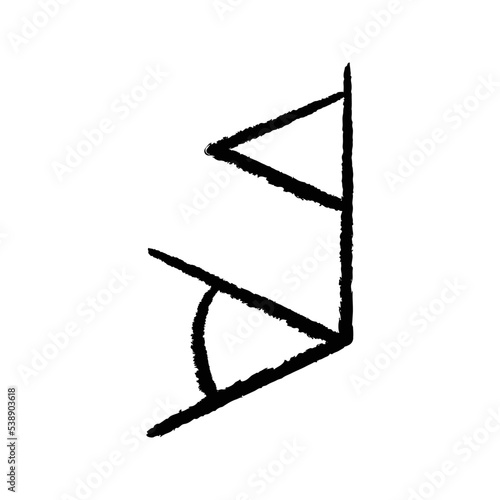 Soccer corner hand-drawn icon vector graphic illustration