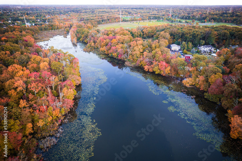 Drone Sunrise Princeton in Autumn