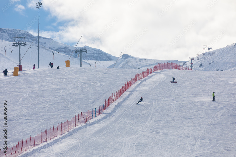 Erzincan, Turkey, January 29, 2022: Ergan Ski Resort View, Erzincan, Turkey, January 29, 2022: Ergan Ski Resort View,