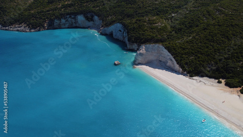 Fteri - The number one beach in Kefalonia island  Greece. It s the ultimate scenic paradise and must-visit place on the island  hidden under the giant rocks.