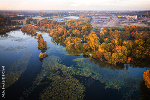 Drone Autumn Sunrise in Princeton