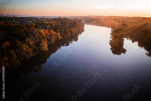Drone Autumn Sunrise in Princeton © Jin