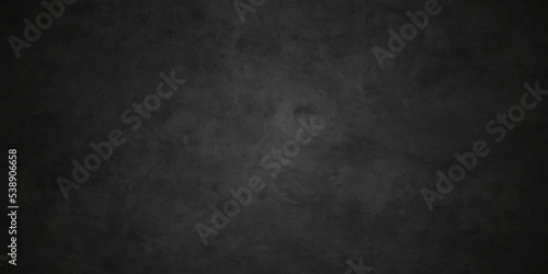 Dark black wall stone grunge textured concrete background. Panorama dark grey black slate background or texture. Vector black concrete texture. Stone wall background.