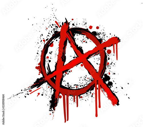 Anarchy symbol. Punk's not dead. Vector isolated grunge illustration. photo