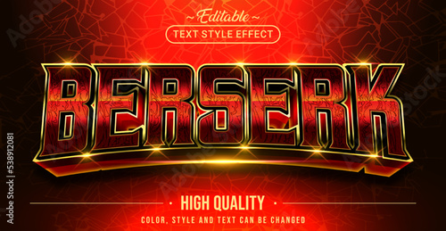 Editable text style effect - Berserk text style theme.