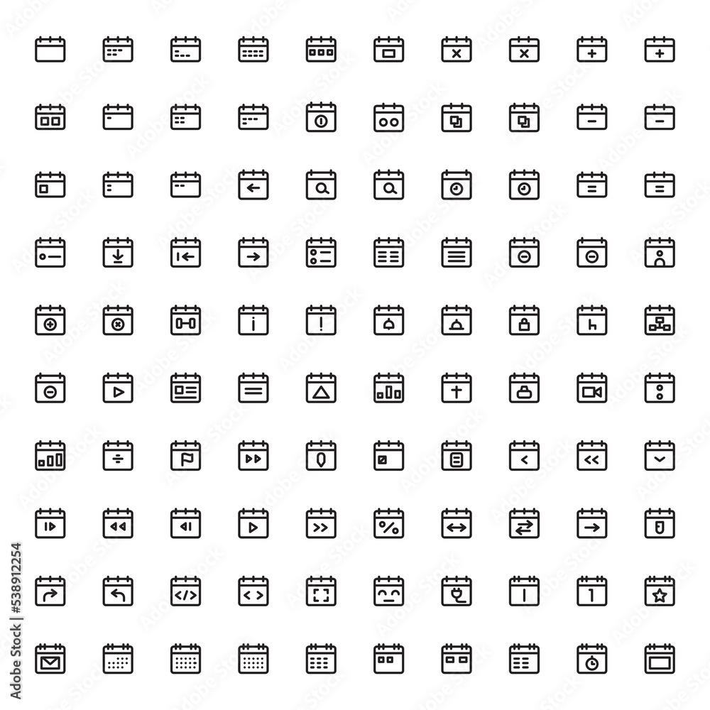 calendar icon vector set calendar icon vector set