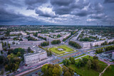 Nowa Huta Kraków, Poland, Europe, aerial panorama