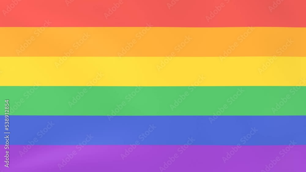 LGBTのシンボル、レインボーフラッグが風にはためく3dcgアニメーション LGBTのシンボル、レインボーフラッグが風にはためく3dcgアニメーション