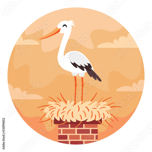 Cartoon Drawing Of A Stork