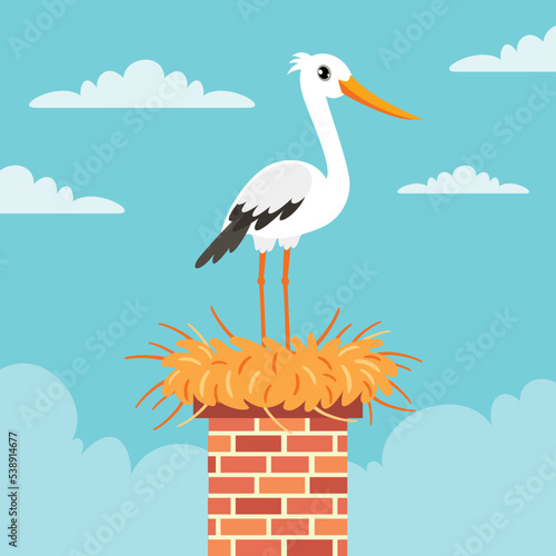 Cartoon Drawing Of A Stork
