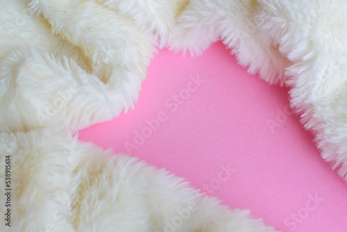 white fur texture pink background