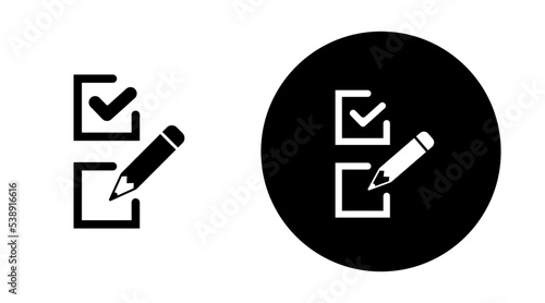 Survey icon set in flat style. Questionnaire symbol isolated on white background. Simple abstract remember icon in black. Vector illustration for graphic design, Web, UI, mobile app