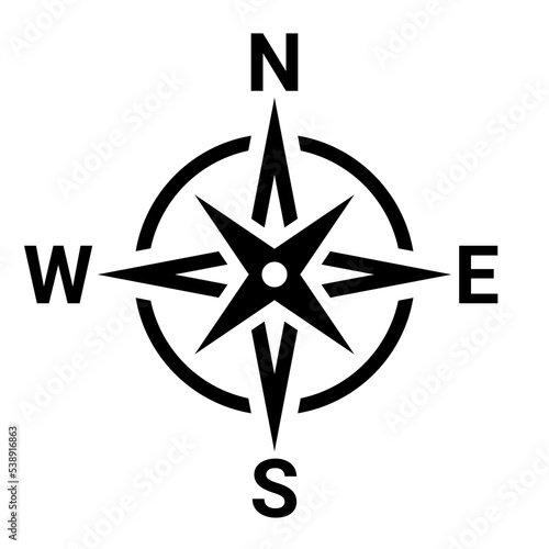 Flat compass direction illustration. Map symbol.