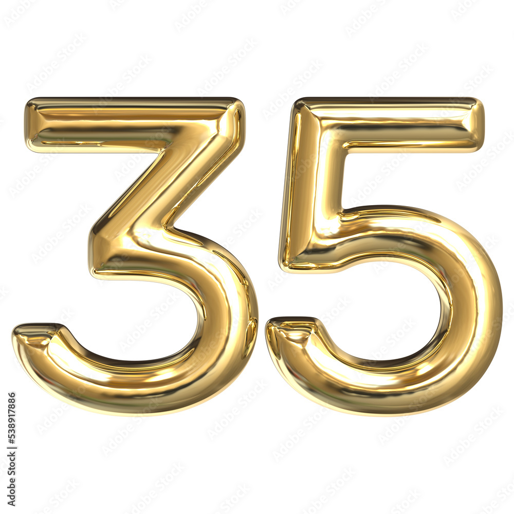 Gold Number Element 3D Gold Number Element 3D