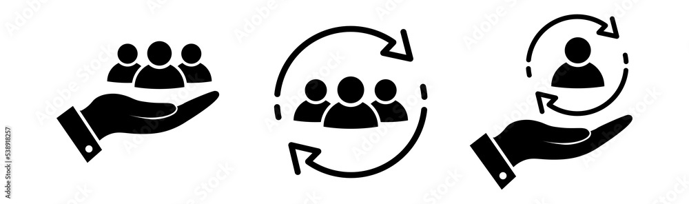 Customer care icon set in flat. Social help symbol on white. Retention client sign in black. Support service icon. People protection, safety symbol. Vector illustration for graphic design, logo, UI. Customer care icon set in flat. Social help symbol on white. Retention client sign in black. Support service icon. People protection, safety symbol. Vector illustration for graphic design, logo, UI.
