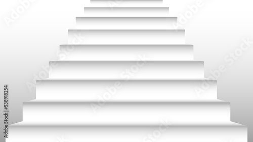 White stair on white background, stairs way, ladders 