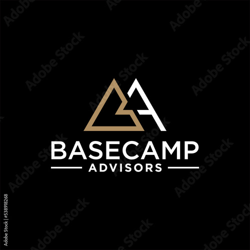 letter BA logo design vector