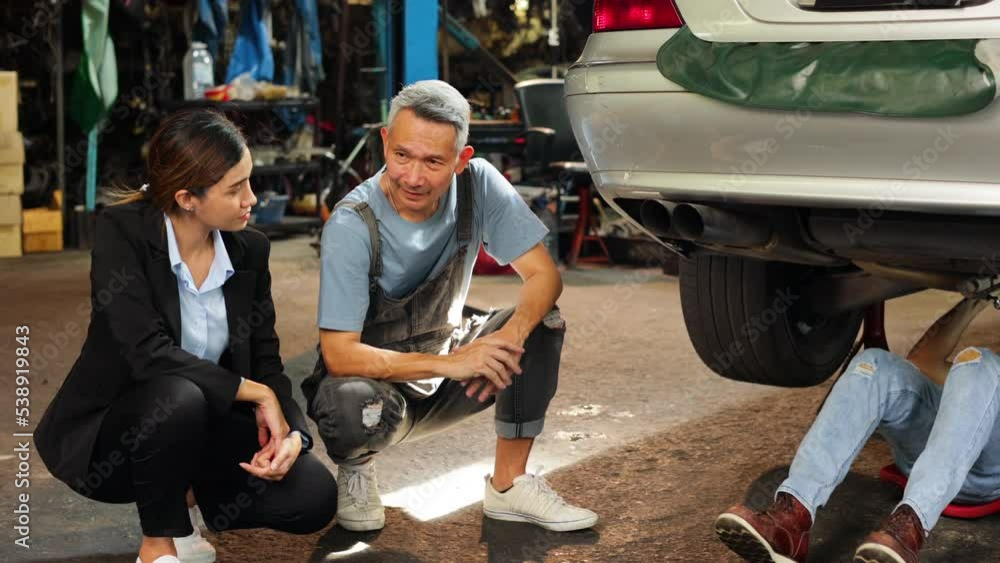 Accident Inspector Inspect damage car caused by car crash on the road