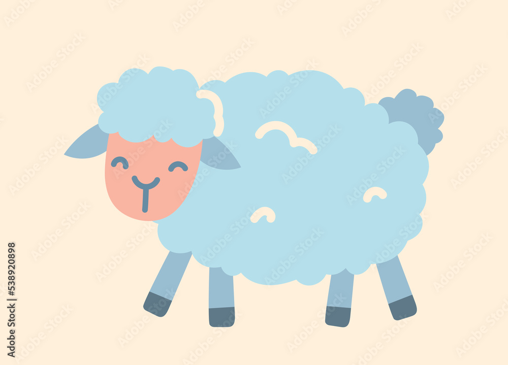 Cute sheep icon. Charming animal, mascot or toy for children. Education and training. Biology, nature and fauna, mammal. Sticker for social networks and messengers. Cartoon flat vector illustration Cute sheep icon. Charming animal, mascot or toy for children. Education and training. Biology, nature and fauna, mammal. Sticker for social networks and messengers. Cartoon flat vector illustration