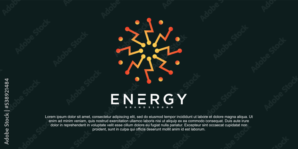 Luxury energy logo design inspiration with modern element concept Premium Vektor Luxury energy logo design inspiration with modern element concept Premium Vektor