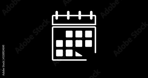 2d animation of calendar line icon