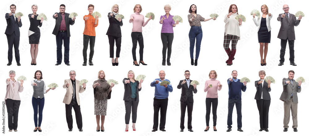 group of successful business people with money isolated group of successful business people with money isolated