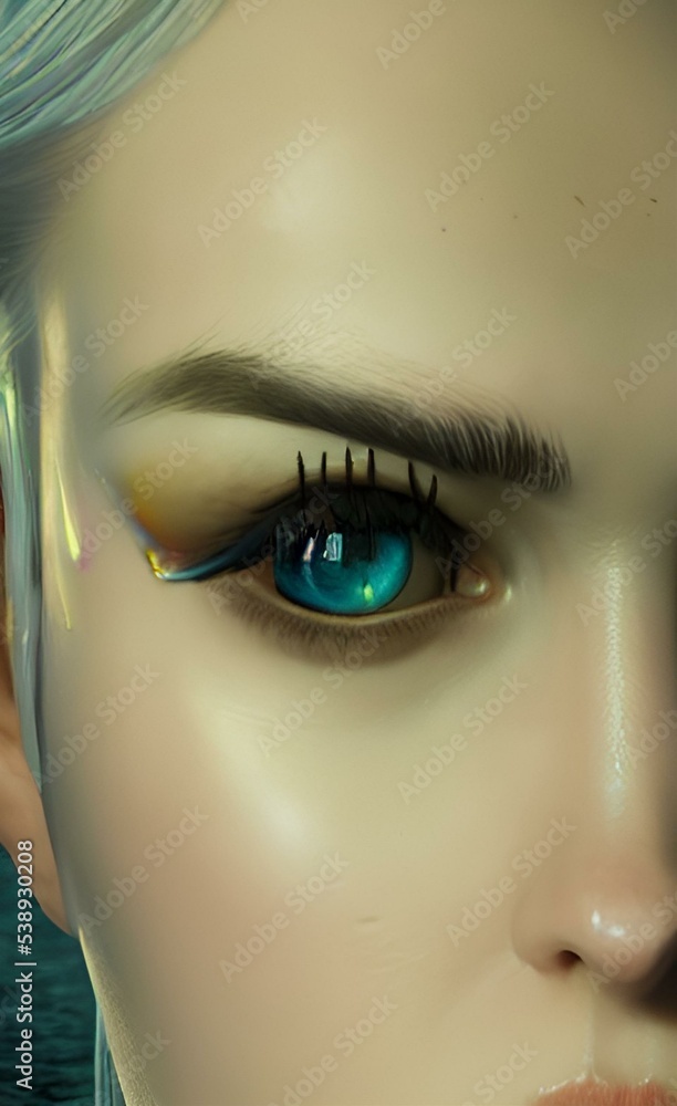 Fototapeta premium Painted fantasy eye. Stylized pupil.