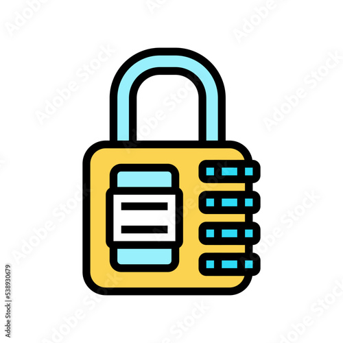 security padlock color icon vector. security padlock sign. isolated symbol illustration