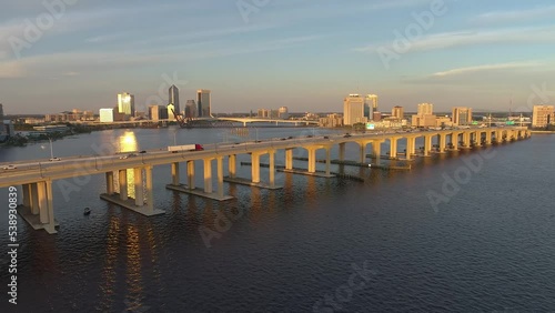 Wallpaper Mural Jacksonville Sunset Aerial overlooking downtown and fuller warren bridge 10-16-22 Torontodigital.ca