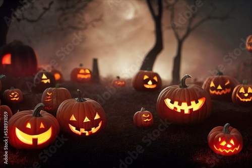 This is a 3D illustration of Halloween Origin, The Celtic Festival of Samhain. photo