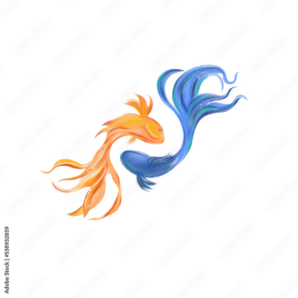 Obraz premium hand drawing fish, drawing for tattoo