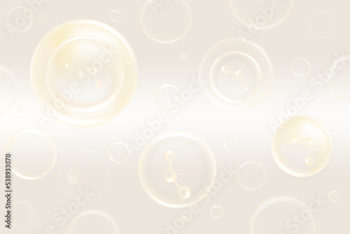 Hyaluronic acid hair and skin solutions ad, white collagen serum drop with cosmetic advertising background ready to use, illustration vector.