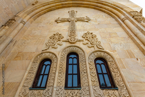 Exterior of Tsminda Samera cathedral in Tbilisi, Georgia, Europe photo