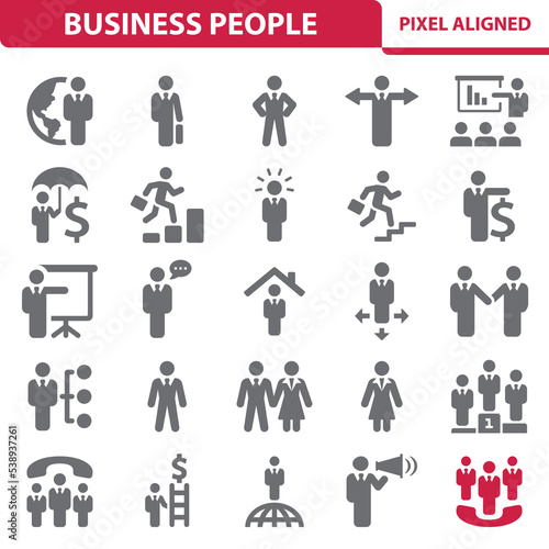 Business People Icons. Politician, Businessman, Lawyer, Vector Icon Set