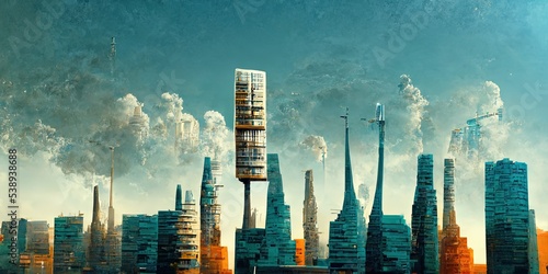 Miniature architectural mock-up futuristic city props, beautiful design for the world of tomorrow