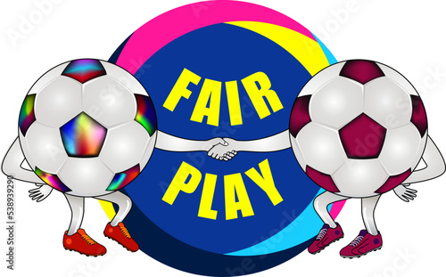 Vector illustration of fair play in football sport