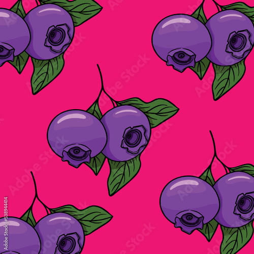 fruit Blueberry on pink background