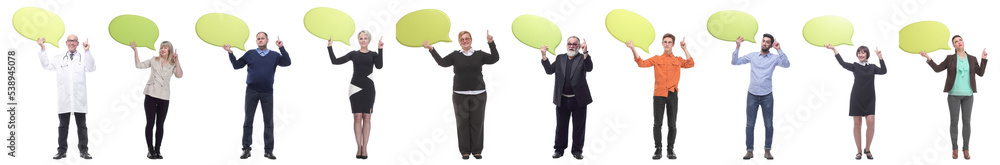 group of successful business people with comments group of successful business people with comments