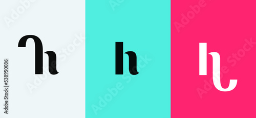 Set of letter H minimal logo icon design template elements