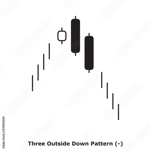 Three Outside Down Pattern (-) White & Black - Round