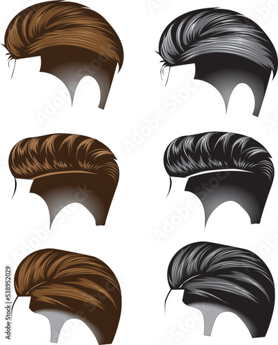 illustration of vector graphic man hairstyle cut modern